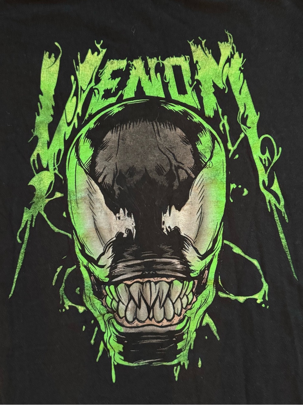 Marvel Venom Short Sleeve Tee - Black with Neon Green Artwork